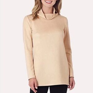 Jude Connally Sawyer Faux Suede Cowl Neck Tunic Top Women's Medium